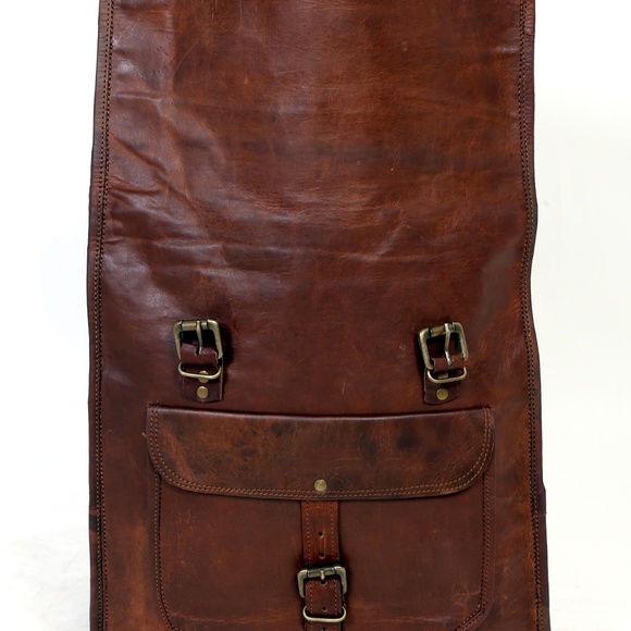 Women's Rolltop Leather Backpack - Picture 7 of 8